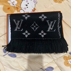 Louis Vuitton Monogram Logomania Black Scarf